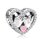 925 Silver Charms Pendants For Pandora Bracelet Golden charms Bead Safety Chain Clip set Heart Flower Animal Beads Family, Mom, Friend, Daughter, Birthday, Jewelry Gift - style: G-Love's Promise