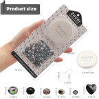Black Crystal Bead DIY Set - Approx. 600-Piece Glass Beads Kit with Mixed Size Crystal Rondelles & Heart Pendants - Perfect for Jewelry Crafting - Elegant Gift Box - color: Black