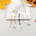 600Pcs Chain Extender Set for Jewelry Making,Necklace Bracelet Chain Extender Chains Extension Tails with Lobster Claw Clasps and Open Jump Ring for Necklaces Bracelet,Anklets,Jewelry Making Supplies - color: 600pcs Gold,Silver,Rose gold,Gun black