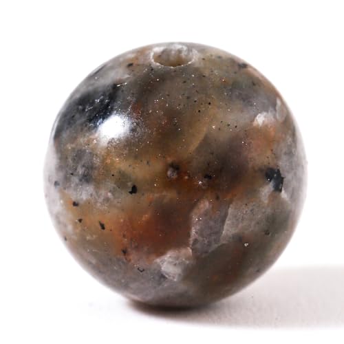 100Pcs Natural Stone 6mm Flame Stone Yooperlite Round Loose Gemstone Energy Healing Beads Hole Size 1mm DIY Smooth Beads for Bracelet Necklace Earrings Jewelry Making - color: Flame Stone Yooperlite, size: 6mm