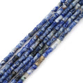 5x12mm Natural Blue Sodalite Stone Bamboo Shape Gem Healing Energy Loose Spacer Beads for DIY Necklace Bracelet Earring - color: Blue Sodalite