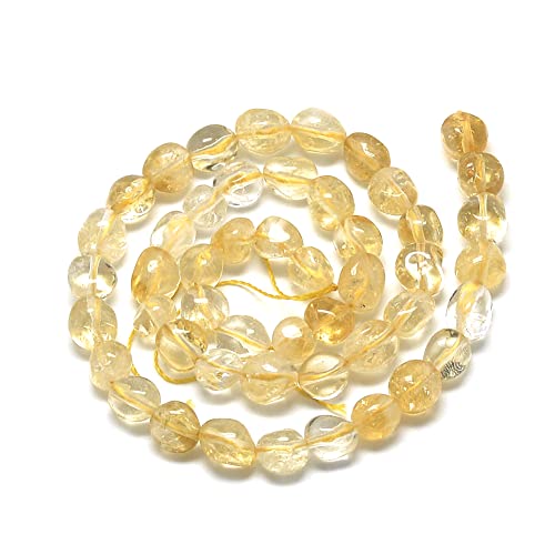 30-45Pcs/Strand Natural Citrine Beads 15.7" Irregular Nuggets Stone Beads 8-15mm Gemstones Loose Spacer Bead for DIY Bracelet Necklace Jewelry Making Crafting - color: Citrine