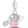 925 sterling silver bracelet necklace pendant, women's jewelry gift, dream catcher net bead pendant, suitable for original bracelets, parties, birthday jewelry gifts - color: KJC724