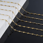 KYUNHOO 4 Meters Stainless Steel Chains for Jewelry Making Small Water Drips Link Chain Spool Gold Plated DIY Jewelry Bulk with Connectors for Women Men Make Handcrafts - color: Drop Gold