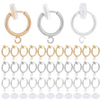 SUNNYCLUE 1 Box 30Pcs Clip on Earring Converters Brass Earrings Components Huggie Hooks with Open Loops Ear Pads Earring Clips for Jewelry Making Non-Pierced Ears DIY Earring Backs & Findings Adult - color: 30pcs 2 Colors Brass Earring Clips