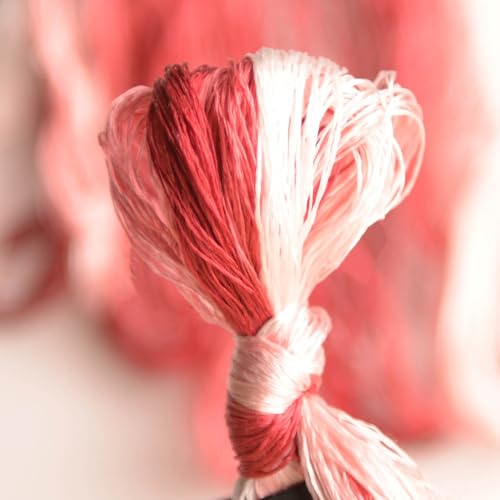 100% Nature Mulberry Handmade Embroidery Silk Thread Woven Jewelry Accessory Artificial Flowers Cross Stitch Floss DIY Sewing Kits 8 Gradient Colors 22m Each (35) - color: 35