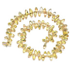 200pcs Czech 12mm Faceted Teardrop Briolette Crystal Glass Loose Beads Pendant Drop Spacer Gold Shimmer for DIY Jewelry Making CCT2-38 - color: Gold Shimmer, size: 12x6mm - 200pcs