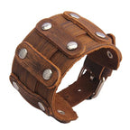 GelConnie Leather Cuff Bracelet Punk Braided Bracelets Rock Leather Wristbands Faux Mens Leather Bracelet Gothic Viking Bangle Adjustable Wrap Bracelet for Women,Men - color: Brown Leather Cuff