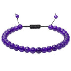 Amazing Gemstone Crystal Anklet Ankle Bracelets for Women - Waterproof Beaded Healing Crystal Anklets, Plus Size Chakra Gemstone Bead Anklet - color: Amethyst, style: Plain