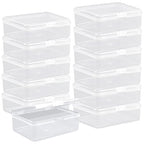 Clear Plastic Beads Storage Containers Empty Mini Storage Containers Box,12 Pack Plastic Storage Container with Lids,Beads Storage Box with Hinged Lid for Beads,Earplugs,Pins (5 x 3.4 x 1.7 inch) - size: 5 x 3.4 x 1.7 inch