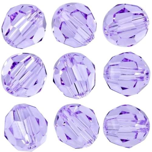 100pcs Adabele Austrian 4mm (0.16 Inch) Small Faceted Loose Round Crystal Beads Light Violet Compatible with 5000 Swarovski Crystals Preciosa SS2R-404 - color: Light Violet, size: 4mm Small (100pcs)