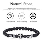 RANKEEF Tiger Eye Bracelet For Men 8MM Natural Stone Stretch Adjustable Black Crystal Beaded Bracelet for Men Women Gifts - color: 3,gray,black