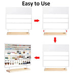 Earring Holder Organizer Stand - Earrings Display Rack 144 Holes Jewelry Holder Tower with Wooden Tray for Earrings Rings White - color: White