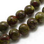 62Pcs Natural Dragon Blood Beads 6mm Round Gemstone Beads Smooth Stone Loose Bead for DIY Bracelets Necklace Earrings Jewelry Making - color: Natural Dragon Blood, size: 6mm