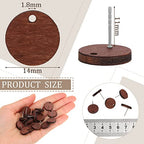 Bonuci 100 Pairs Wood Earring Findings Flat Earring Posts DIY Earring with Rubber Bullet Earring Backs Making Supplies Round Wooden Earring Pin Studs for Jewelry Earrings Making Women