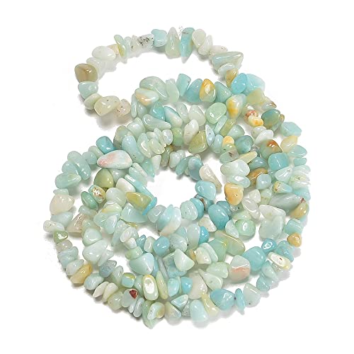 5-8mm Natural Amazonite Gemstone Chips Loose Beads Semi Precious for Jewelry Making DIY Handmade Craft Supplies 1 Strand per Bag Approxi 34" - color: Amazonite Chips