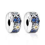 Clip Stopper Spacer Charms for Bracelets Necklaces, Compatible with Pandora,Jewery Mking DIY - style: Sun Star Clip