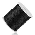Black Nylon String Cord - 1MM 100 Yards Black Twine, Bracelet String for Bracelet Making, Braided Ornament Lanyard Thread, Jewelry Thread Clay Bead Cords for Crafts, Macrame Satin - style: Black