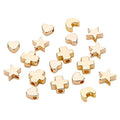 BENECREAT 40PCS 18K Gold Plated Moon Star Spacer Beads Heart Brass Beads for Bracelet Necklace DIY Jewelry Making - 10PCS/Shape - color: Heart Moon Cross Star