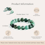 NLIEO Natural Gemstone Stretch Beaded Rings for Women Stackable Dainty Elastic Crystal Rings Jewelry - style: Emerald