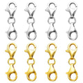 OHINGLT Double Lobster Claw Clasps Necklace Extender Silver and Gold, Double End Design Necklace Clasps and Closures, Bracelet Connector Suitable for Jewelry Making (8PCS | Silver & Gold) - color: 8PCS | Silver & Gold
