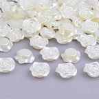 15 mm ABS Plastic Rose Flower Beads Lovely Roseflower Spacer Beads (White) - color: White