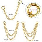 4Pcs Gold Earrings Connector Chains Set for Women, Convertible Dangle Chain for Double Piercings 50mm - color: gold 3pcs