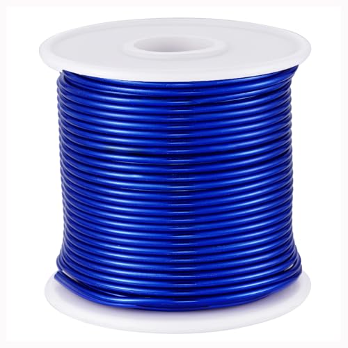 12 Gauge Blue Aluminum Craft Wire (105FT) - Anodized for Jewelry Making, Beading Floral, Plant Gardening, Sculpting & Modeling Craft Wire (Blue #9, 2mm) - color: Blue #9