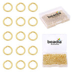 BEADIA 14K Gold Plated Jump Rings Non Tarnish 6mm 400pcs for Jewelry Making Findings - color: 14K Gold, size: 0.7x6mm