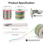 Jewelry Making String Set Elastic Cord Non‑Elastic Beading Thread with Needles and Scissors, Rainbow Stretchy String for Bracelets Beading DIY Crafts