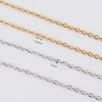 SMYHTGLIF Total 65.6 Feet Gold & Silver Jewelry Making Chains 2 Rolls Stainless Steel Chain for Jewelry Making Thin Oval Cable Chain Craft Chain Bulk - size: 2.6×2mm