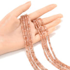 Adabele 15 Inch Natural Pink Moonstone Healing Gemstone 4mm x 3mm Tiny Small Faceted Round Rondelle Loose Beads Stone Spacer (170-180pcs) for Craft Jewelry Making GK-B6 - color: Pink Moonstone, size: 4mm x 3mm - 15 inch/1 strand
