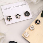 12pcs Magnetic Hijab Pins, Black and White No Snag Hijab Magnets Multipurpose Strong Magnetic Scarf Clip Clasp Buttons Pinless Brooch for Scarves Hats Shirt Collars Shawls Clothing (Style2) - style: Style2