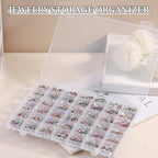 SUTOKAKA 1Pc 42 Grids Clear Plastic Jewelry Organizer Box Large Bead Storage Container with Non-Adjustable Dividers Small Parts Compartment Organizer for Washi Tapes Crafts Screws Sewing Threads - size: 42