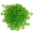 100 Matte Frosted Translucent 6mm x 5mm Round Loose Glass Jewelry Spacer Beads with 1.2mm Hole in Many Colors (Peridot Green) - color: Peridot Green