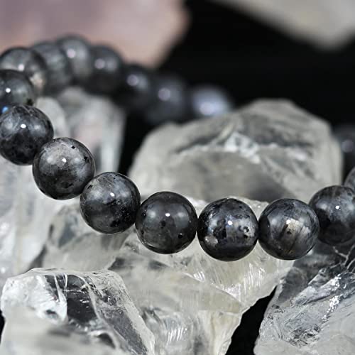 8mm Natural Gemstone Stretch Bracelet, Handmade Unisex Crystal Bracelets for Meditation, Yoga, Spiritual Healing & Positive Energy - color: Labradorite
