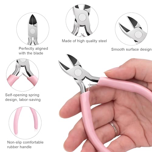 5 Pack Jewelry Pliers Tool Set, Includes Round, Chain, Needle, Bent & Zipper Pliers for Repair, Wire Wrapping & Crafts