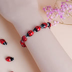 40pcs Ladybug Lampwork Glass Beads Mix Colors - Loose Spacer Beads for Jewelry Making DIY Handmade Crafts (Red)