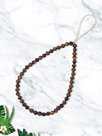 Semi-Precious Gem Stones Beaded Phone Charm Cell Phone Lanyard Wrist Strap Handmade Natural Gemstone Phone Chain string - color: Tiger Eye