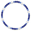 Beaded Baseball Necklace | Adjustable Sports Rope Chain with Baseball Cross Charm - Great Baseball Drip Gift for Players and Fans - color: Royal-Light Blue-Wht