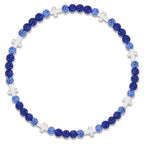 Beaded Baseball Necklace | Adjustable Sports Rope Chain with Baseball Cross Charm - Great Baseball Drip Gift for Players and Fans - color: Royal-Light Blue-Wht