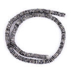 JOE FOREMAN 2x6mm Natural Black Larvikite Stone Heishi Disc Rondelle Spacer Beads for Jewelry Making Full 15" Strand Energy Stone Healing Power Crystal - color: Black Larvikite Stone
