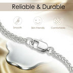 VANBARIS Silver Necklace Extenders for Women, Durable Necklace Extender Sterling Silver for Bracelet & Anklet, Adjustable & Hypoallergenic, Set of 3 Extension Chains(2+4+6 inch | Silver) - color: silver