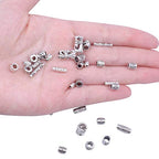 BronaGrand 100g (about 250-400pcs) Antique Silver Column Spacer Beads Bracelet Charms Necklace Pendants Jewelry Findings Accessories for Bracelet Necklace Jewelry Making - color: Antique Silver