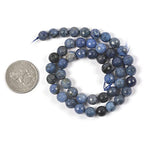 Natural Blue Dumortierite 8mm Gemstone Faceted Round Loose Strand Beads for DIY Necklace Bracelet Jewelry Making 15 Inch - color: Blue Dumortierite