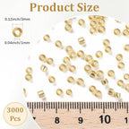 1 Box 3000pcs 3mm Gold Seed Glass Beads Round Mini Small Clear Golden Transparent Silver Lined Pony Loose Spacer Bead for Jewelry Making Friendship Bracelets Earrings DIY Crafts Supply