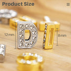 AUEAR, 52 Pack Silver Gold A-Z 8mm Full Rhinestone Slide Charms Crystal Alphabet Letter Alloy for Bracelets Necklace Wristbands DIY Jewelry Making - color: Silver & Gold, size: 52 Pack