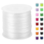 Bracelet String，1mm Elastic String Crystal Stretch Bead String Cord for Bracelet, Beading and Jewelry Making（Clear white/60m&197ft - style: Clear white/60m&197ft