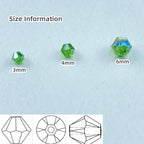 200pcs Bicone Crystal Beads 6mm Crystal Glass Faceted Beads for Necklace Bracelet Earrings DIY Jewelry Crafts Making Supplies(Grass Green AB) - color: Grass Green AB, size: 6mm