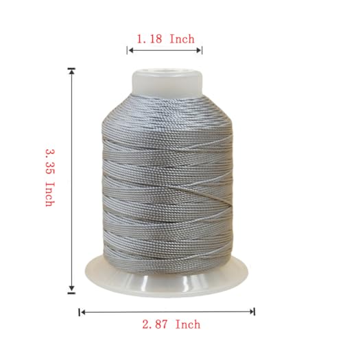0.8mm 270 Yards Twisted Silk Cord Trim 3-Ply Twine Thread Braided Polyester String for DIY Crafts,Macrame, Pendants,Jewelry,Friendship Bracelets,Necklaces（Gray） - color: Gray, size: 0.8MM